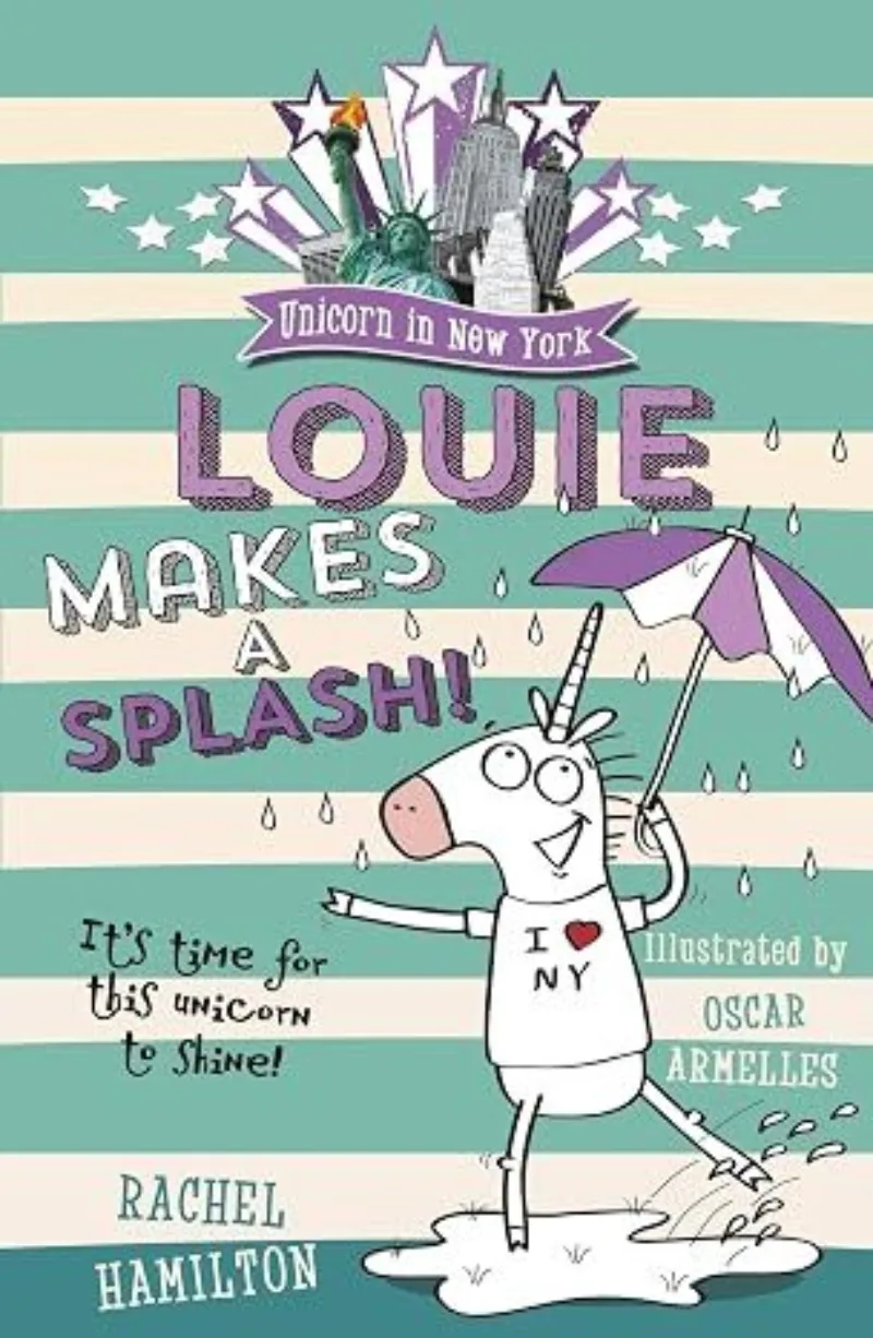 Book cover for 'Unicorn in New York: Louie Makes a Splash!'